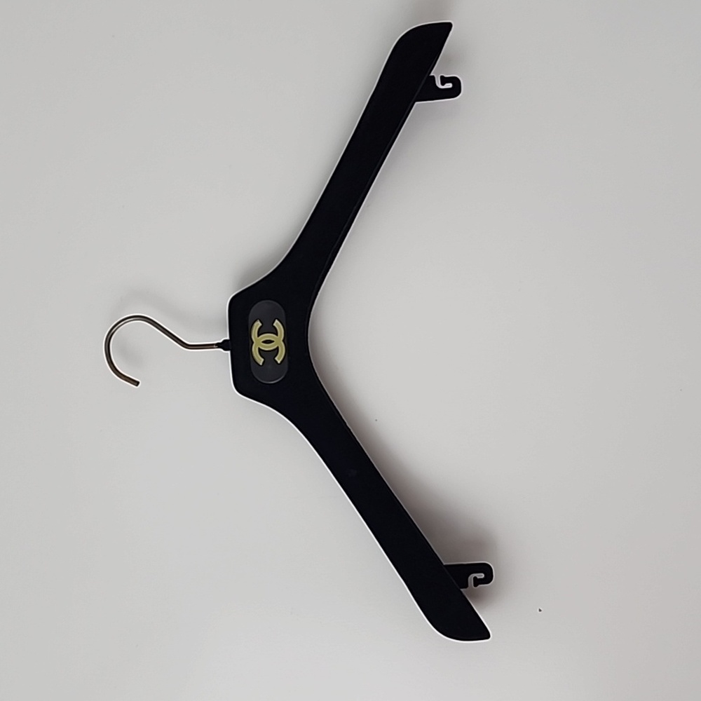 CHANEL Vintage Velvet Coat Hanger Black
